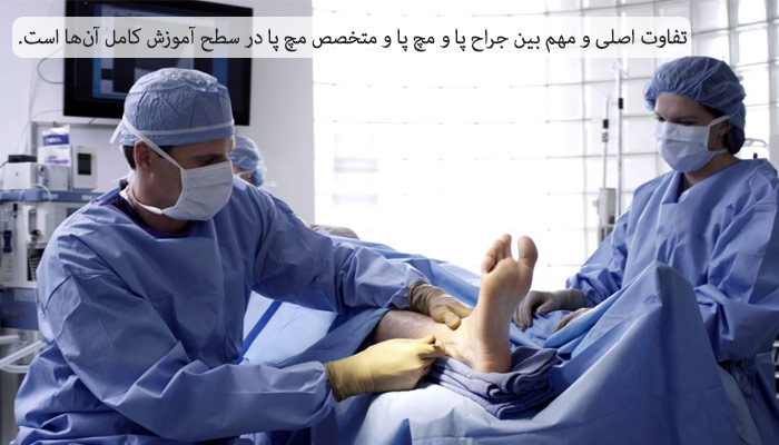 سطح و طول دوره آموزش جراح پا و مچ پا